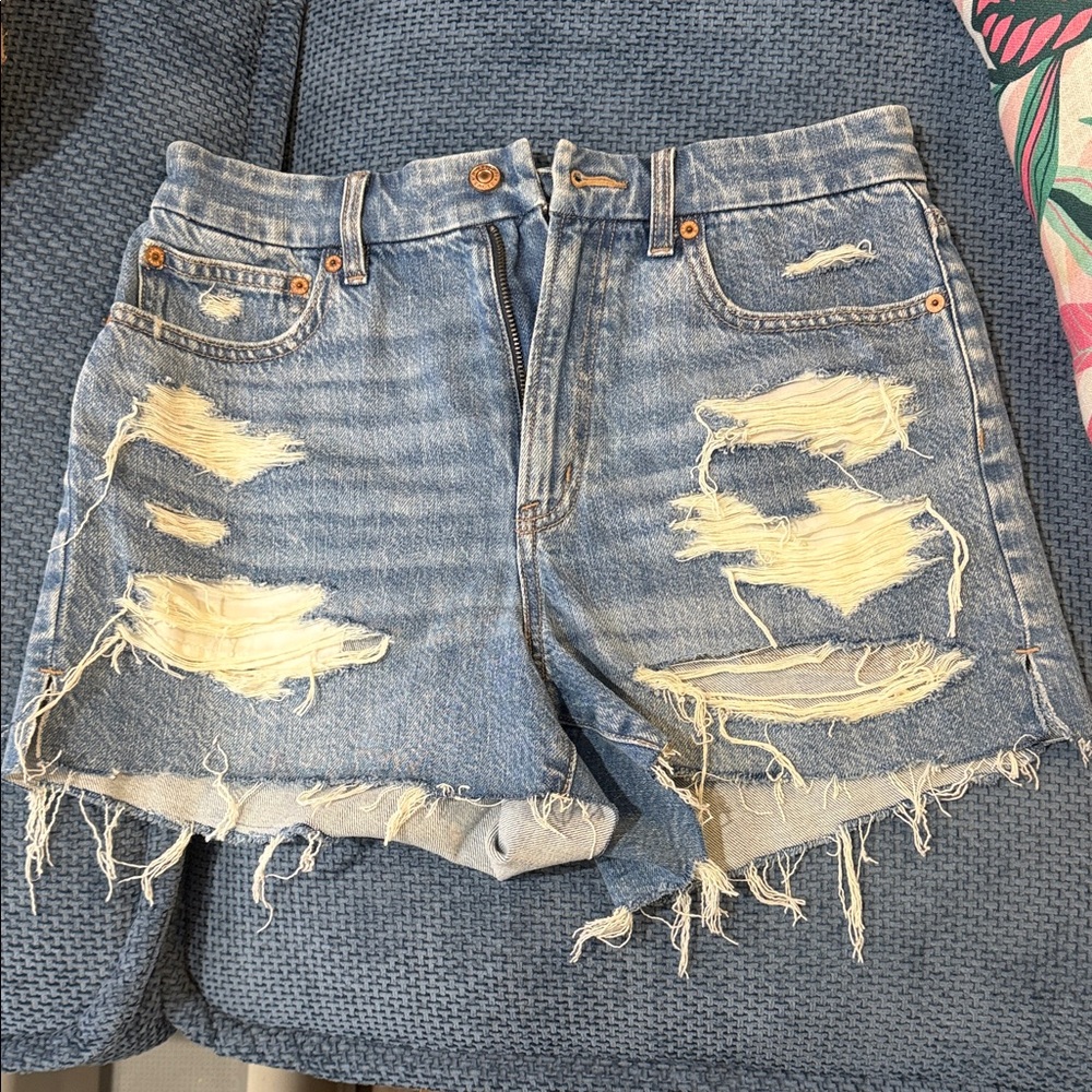 American Eagle Outfitters Ripped Blue Jean Shorts